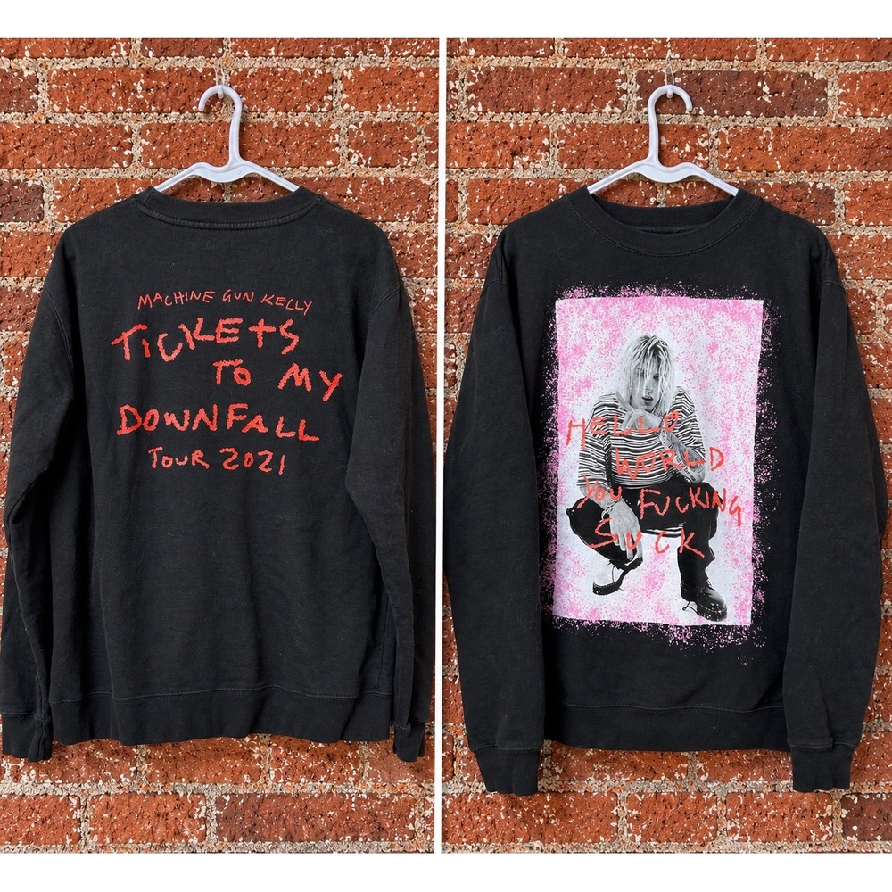 Machine Gun Kelly Tickets to My Downfall Tour 2021 Sweatshirt Black Large MGK